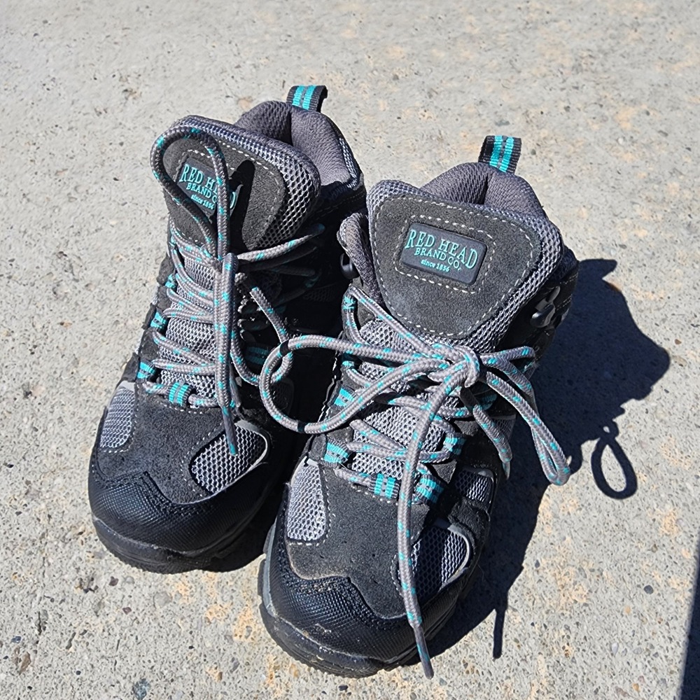 RedHead Zipline Waterproof Hiking Boots Kids Size 13M Gray Teal Trail